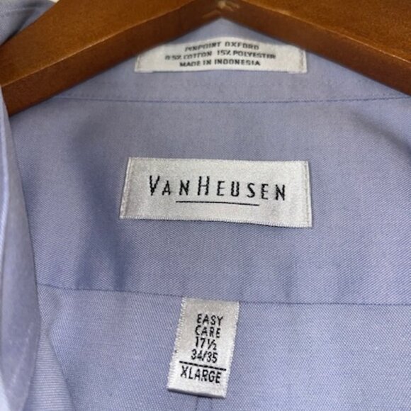 VAN HEUSEN | Light blue Pin Point Oxford Men's shirt Size: 17 1/2 - 34/35 - Picture 2 of 8